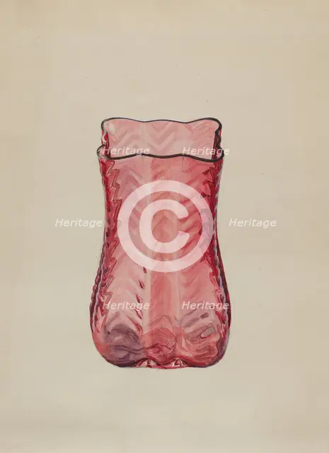 Ruby Vase, c. 1936. Creator: Ralph Atkinson.