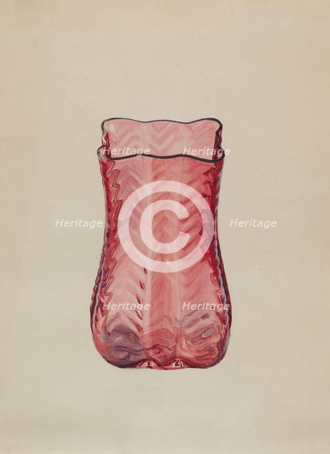 Ruby Vase, c. 1936. Creator: Ralph Atkinson.