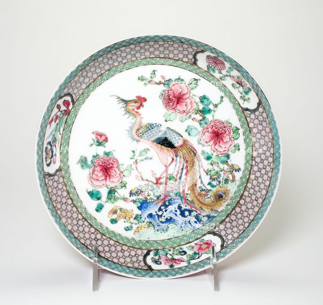 Ruby-Back Dish with Phoenix, Qing dynasty (1644-1911), 18th century. Creator: Unknown.