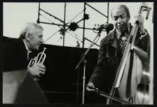 Ruby Braff and Slam Stewart on stage at the Capital Radio Jazz Festival, London, 1979. Creator: Denis Williams