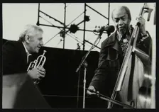 Ruby Braff and Slam Stewart at the Capital Jazz Festival, Alexandra Palace, London, July 1979. Creator: Denis Williams
