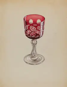 Ruby Case-Glass Goblet, c. 1936. Creator: Robert Stewart