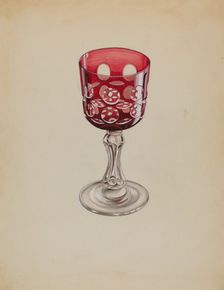 Ruby Case-Glass Goblet, c. 1936. Creator: Robert Stewart