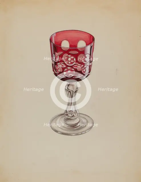 Ruby Case-Glass Goblet, c. 1936. Creator: Robert Stewart.