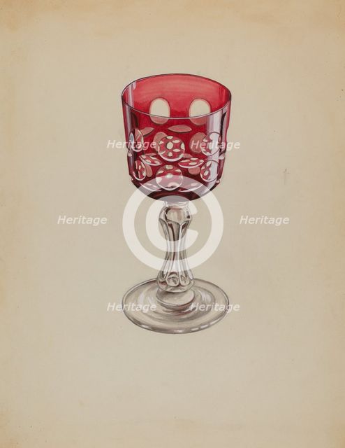 Ruby Case-Glass Goblet, c. 1936. Creator: Robert Stewart.