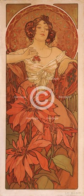 Ruby (From the series The gems). Artist: Mucha, Alfons Marie (1860-1939)