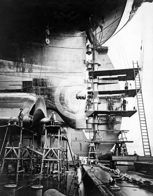 Rudder and screws of S.S. Imperator, c.1912.