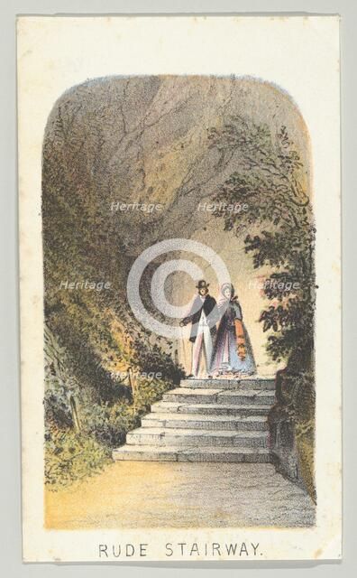 Rude Stairway, from the series, Views in Central Park, New York, Part 2, 1864. Creator: Louis Prang.