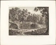Ruderi essistenti a Tivoli del Piano inferiore della villa di Cassio, 1798. Creator: Albert Christoph Dies