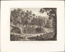 Ruderi essistenti a Tivoli del Piano inferiore della villa di Cassio, 1798. Creator: Albert Christoph Dies