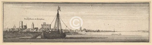 Rüdesheim, 1642-44. Creator: Wenceslaus Hollar.