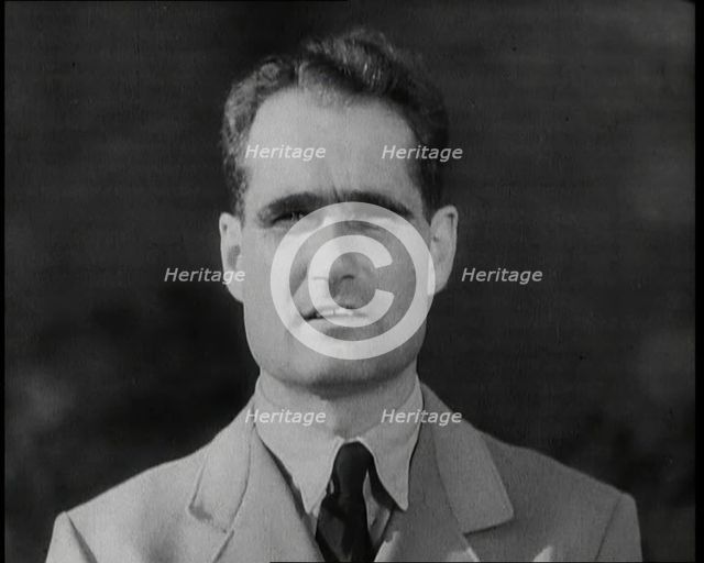 Rudolf Hess Giving a Speech, 1930s. Creator: British Pathe Ltd.