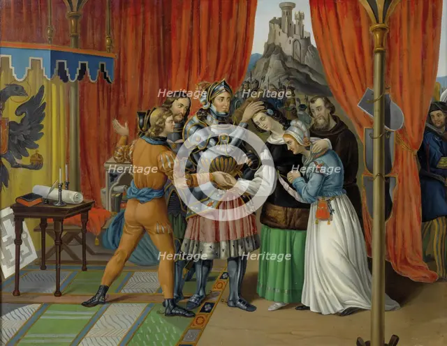 Rudolf I of Habsburg (1273-1291) married his son Rudolf II to Agnes of Bohemia..., Mid of 19th cen.. Creator: Anonymous ().