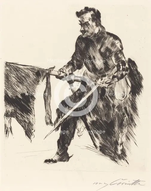 Rudolf Rittner als Florian Geyer (Rudolf Rittner as Florian Geyer), 1914. Creator: Lovis Corinth.