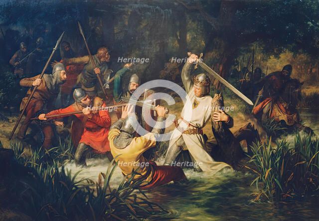 Rudolf von Habsburg's life is in danger, 1872. Creator: Leopold Loffler.