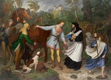 Rudolf von Habsburg and the priest, 1828. Creator: Ludwig Ferdinand Schnorr von Carolsfeld