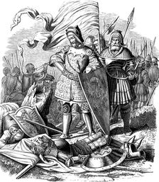 Rudolph I on batllefield after the victory over Ottokar, 1840
