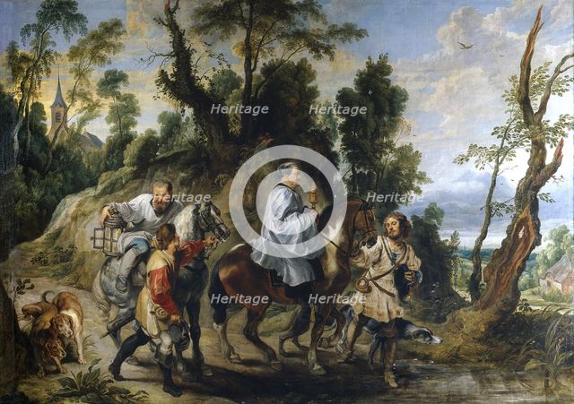 Rudolph of Habsburg and the Priest, ca 1625. Artist: Wildens, Jan (1586-1653)