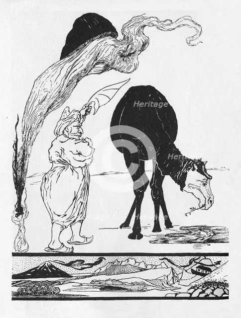 'Rudyard Kipling's own illustration for How the Camel Got His Hump', c1902, (c1950). Creator: Rudyard Kipling.