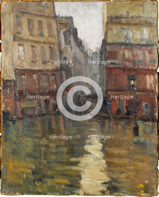 Rue Maitre-Albert (1910 floods), 1910. Creator: Germain Eugene Bonneton.