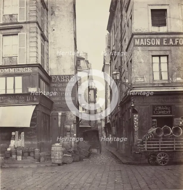 Rue Mondétour, de la rue Rambuteau, 1860s-70s. Creator: Charles Marville.