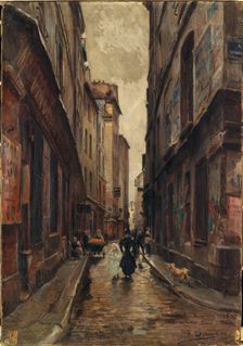 Rue Beaubourg at the corner of rue Simon-le-Franc, 1897. Creator: Paul Schaan