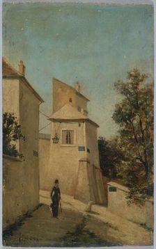 Rue du Mont-Cenis, at the corner of rue Saint-Vincent, in Montmartre, 18th arrond..., c1870-1880. Creator: Louis Hista