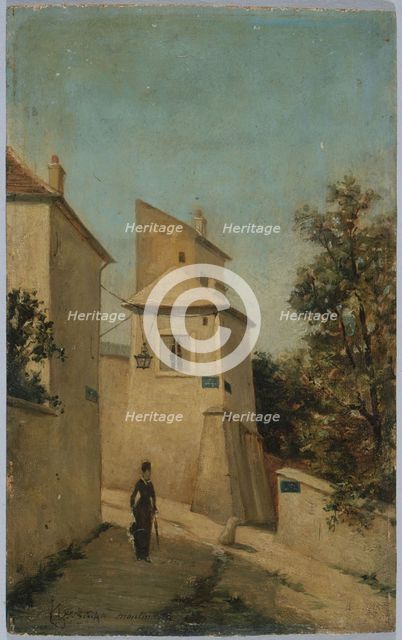 Rue du Mont-Cenis, at the corner of rue Saint-Vincent, in Montmartre, 18th arrond..., c1870-1880. Creator: Louis Hista.
