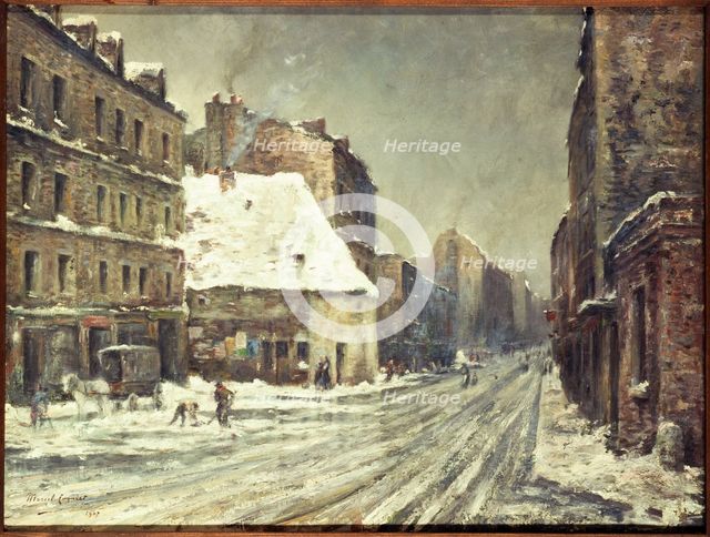 Rue du Mont-Cenis, under snow, 1907. Creator: Marcel Cogniet.