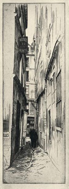 Rue du Chat Qui Peche 1915. Artist: Raymond Ray-Jones