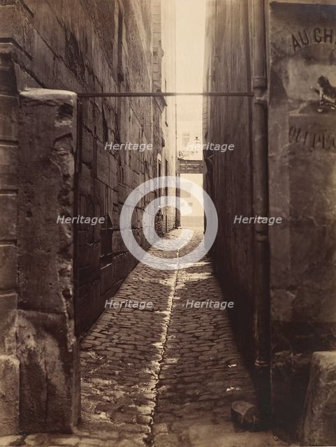 Rue du Chat-qui-Pêche (from the Rue de la Huchette), ca. 1868. Creator: Charles Marville.