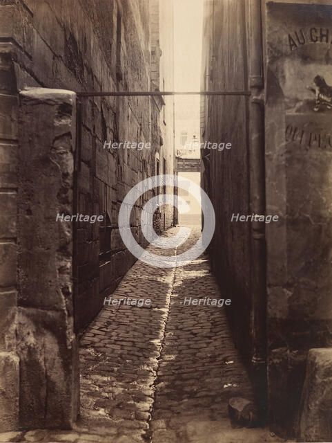 Rue du Chat-qui-Pêche (from the Rue de la Huchette), ca. 1868. Creator: Charles Marville.