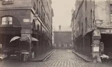 Rue du Contrat-Social, de la rue de la Tonnellerie, 1864-1865. Creator: Charles Marville