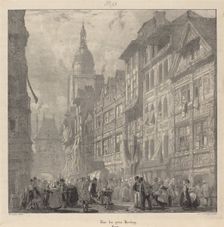 Rue du gros-horloge, Rouen, 1824. Creator: Richard Parkes Bonington