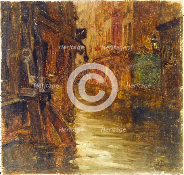 Rue de Bièvre, view of boulevard Saint-Germain (1910 floods), 1910. Creator: Germain Eugene Bonneton.