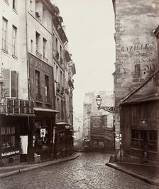 Rue de la Montagne-Sainte-Geneviève near the Intersection of Rue LaPlace..., 1865/69. Creator: Charles Marville