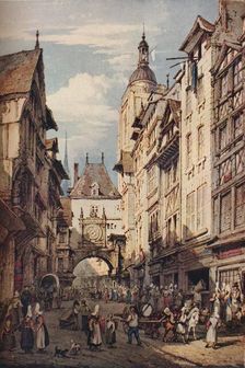 Rue De La Grosse Horloge, Rouen 1821. Artist: Henry Edridge