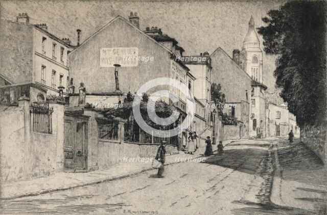 'Rue de l'Abreuvoir, Montmartre', 1915. Artist: Emile Rousseau.