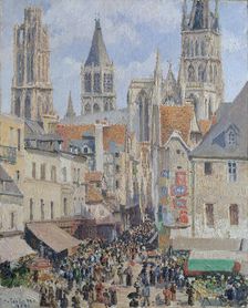 Rue de l'Épicerie, Rouen (Effect of Sunlight), 1898. Creator: Camille Pissarro