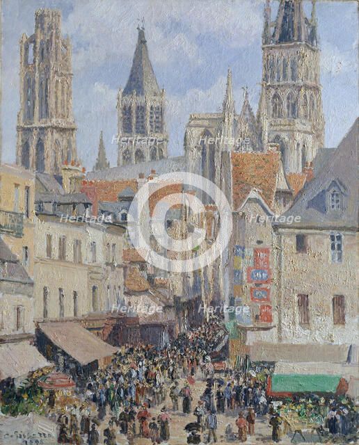 Rue de l'Épicerie, Rouen (Effect of Sunlight), 1898. Creator: Camille Pissarro.