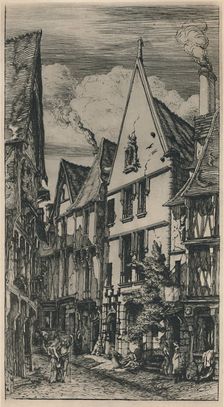 Rue Des Toiles A Bourges (5th State, 8 1/2 x 4 3/4 Inches) 1853, (1927). Artist: Charles Meryon