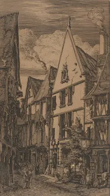 Rue des Toiles, Bourges, 1853. Creator: Charles Meryon