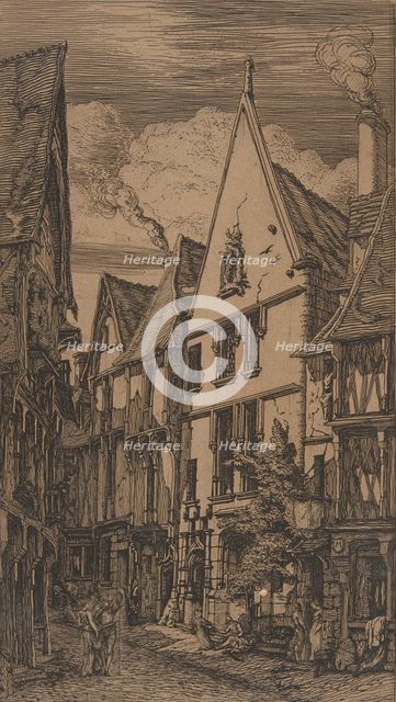 Rue des Toiles, Bourges, 1853. Creator: Charles Meryon.