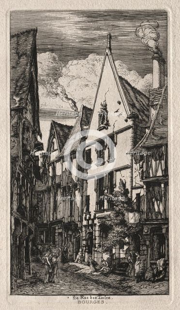 Rue des Toiles, Bourges, 1853. Creator: Charles Meryon (French, 1821-1868).