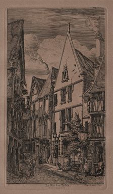 Rue des Toilés, Bourges. Creator: Charles Meryon (French, 1821-1868)