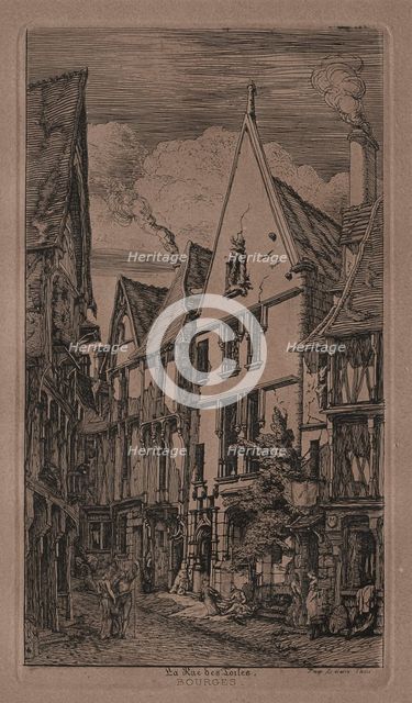 Rue des Toilés, Bourges. Creator: Charles Meryon (French, 1821-1868).