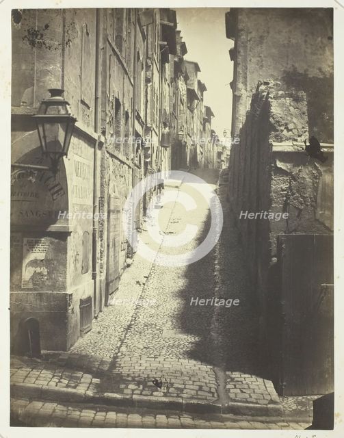 Rue des Grands Carmes, Vue prise de la Rue Ste. Marthe, 1862. Creator: Albert Terris.