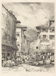 Rue des Gras à Clermont, 1830. Creator: Eugene Isabey