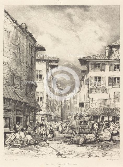 Rue des Gras à Clermont, 1830. Creator: Eugene Isabey.