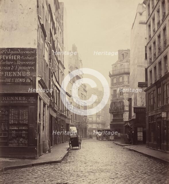 Rue des Lombards, from the rue des Lavandières Sainte-Opportune, 1864. Creator: Charles Marville.